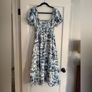 Blue and White Floral Dress